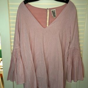 Free people pink long sleeve romper